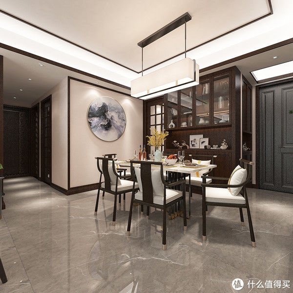 装修|129㎡新中式风格装修，宽敞舒适的三房结构，全屋简洁有韵味，羡慕