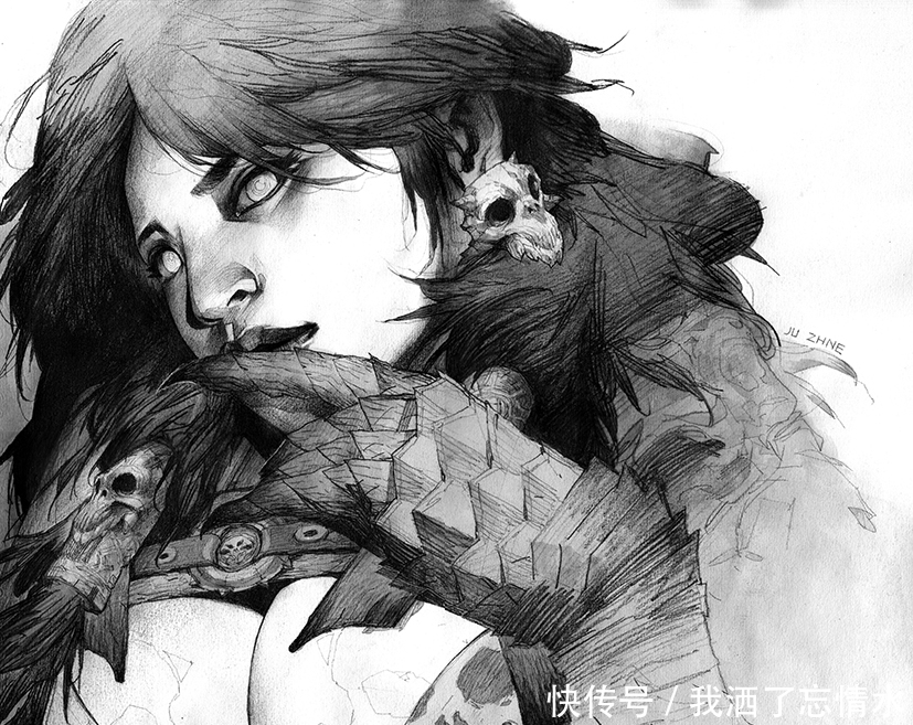 超酷素描漫画线稿上色后霸气无比，反差尽如此强烈！