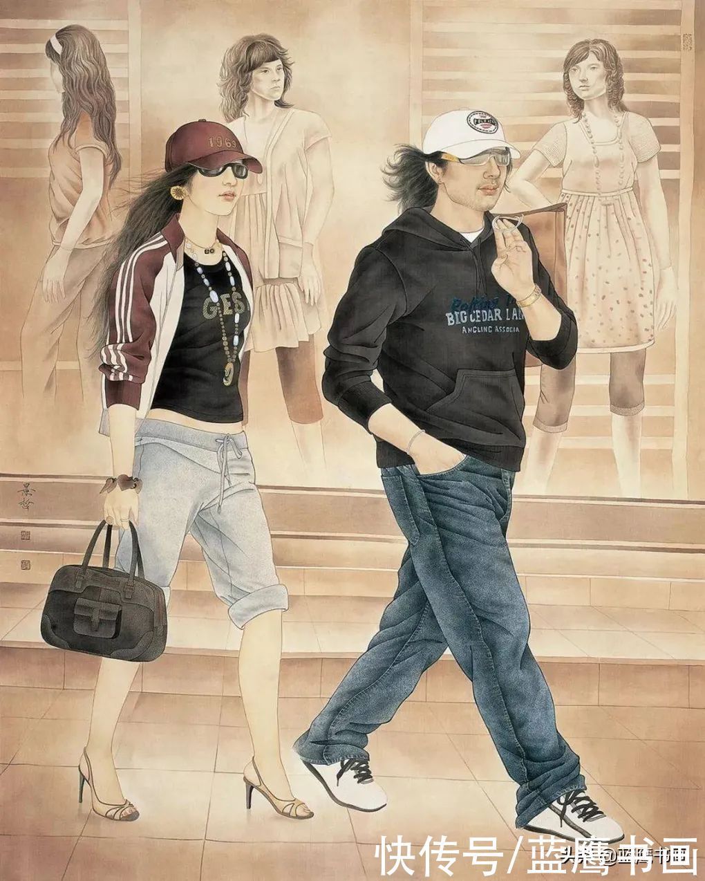 红妆$崔景哲的人物工笔画,展示了古典美的气质,吸引了绘画爱好者关注