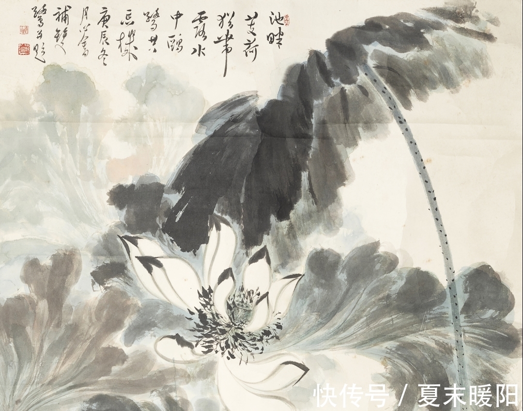 大千#极目苍穹 超以象外:张大千青绿山水杰构《李检法定林萧散图》