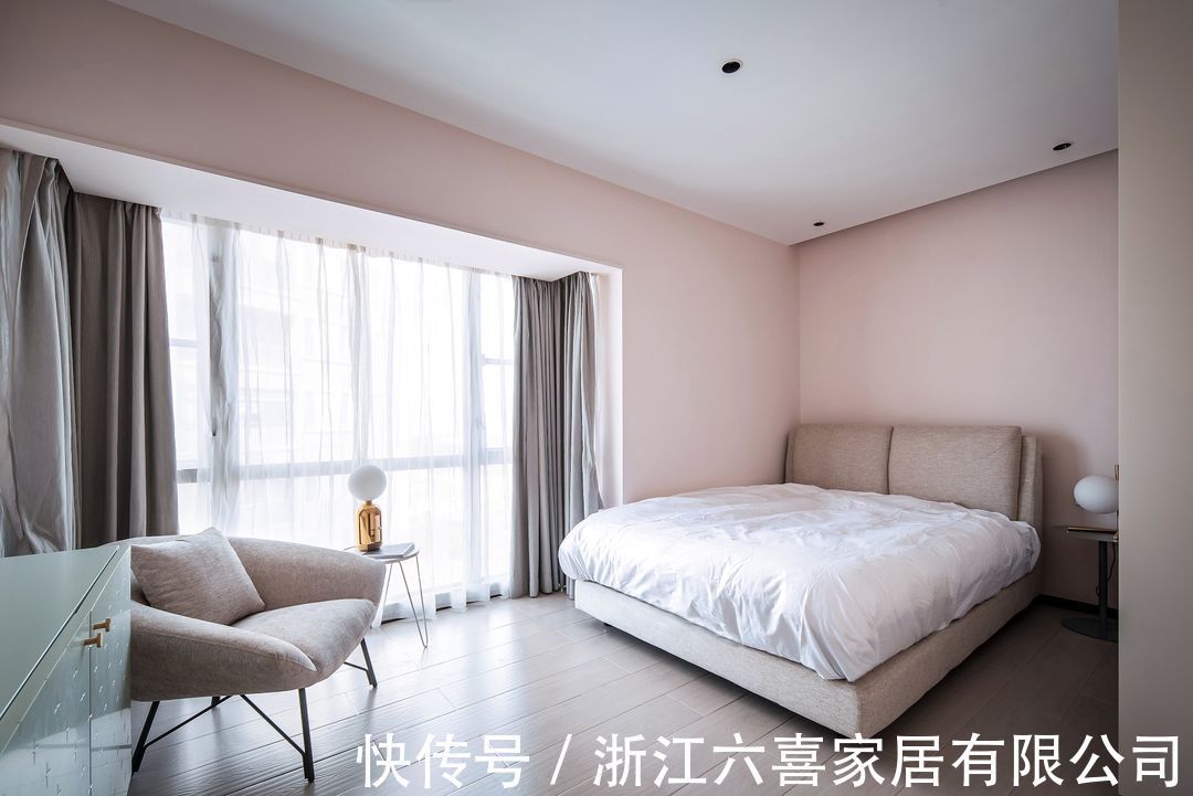 藕粉色|145m2三居变四居，看了你就知道什么是百搭色啦~营造现代简约素雅之美