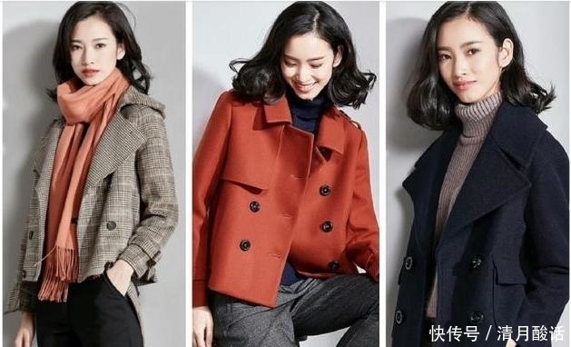 初冬|初冬优雅女人时尚穿搭,酒红色大衣配一条灰色围巾,高级显气质!