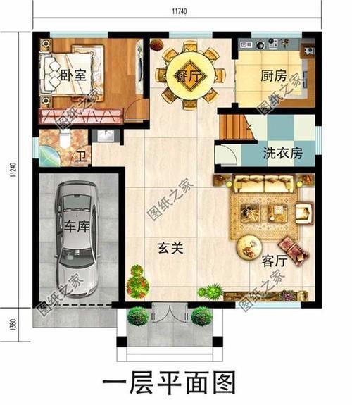 车库|140平米二层别墅设计图,外观好看,功能齐全,看上哪款建哪款