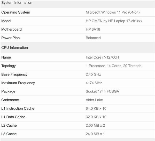技嘉|14核心i7-12700H跑分曝光：多核两倍于6核心i7-10750H