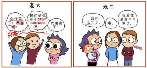 老大|为什么老二总比老大聪明？从怀孕到养娃，这组漫画体现得淋漓尽致