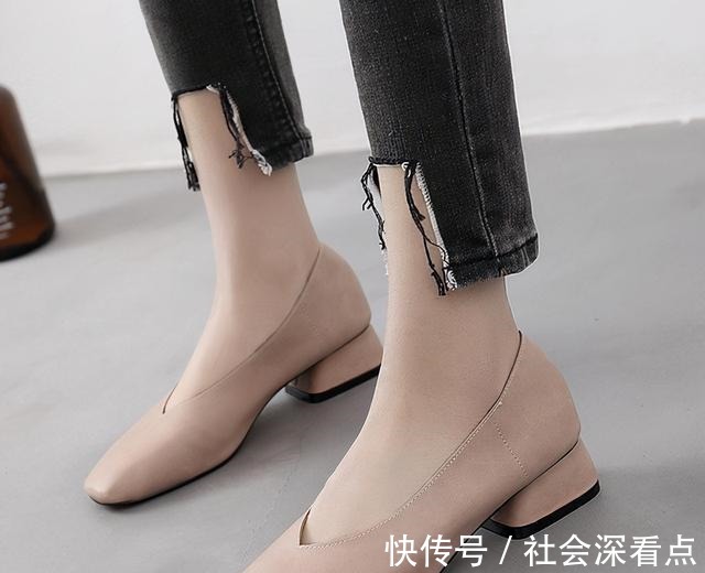 单鞋 时下流行的8款粗跟单鞋,你要的舒适显高它都有,真的美出范了!