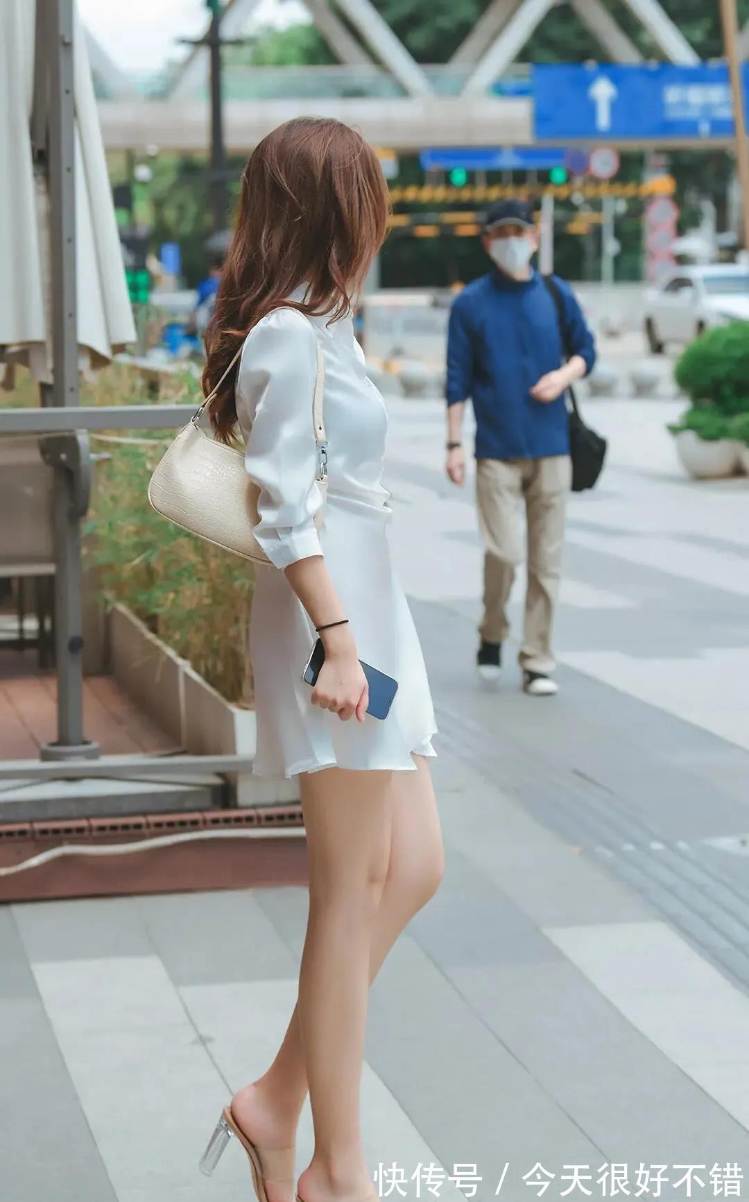 衬衣|具有气质的女性白衬衫裙搭配得体,优雅高挑,清新美丽