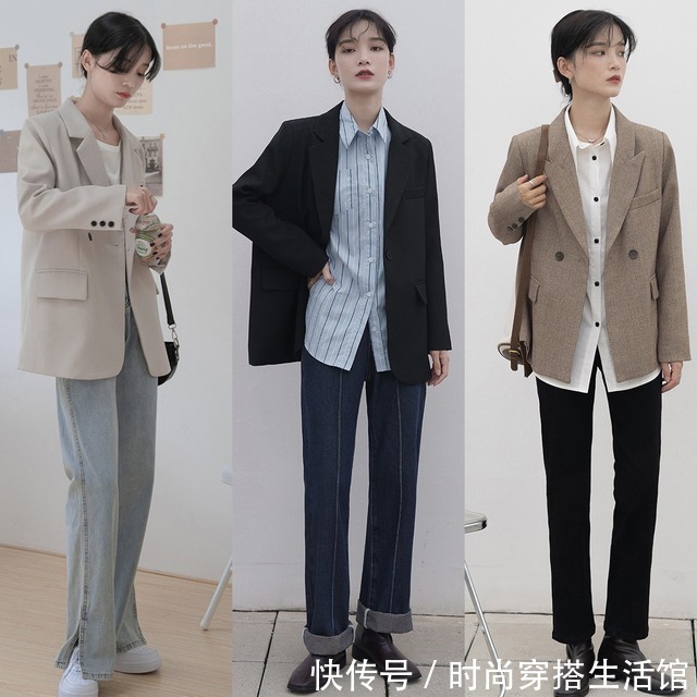 西装外套|秋天上班怎么穿?这24种简约轻熟风穿搭示范,照着穿就对了