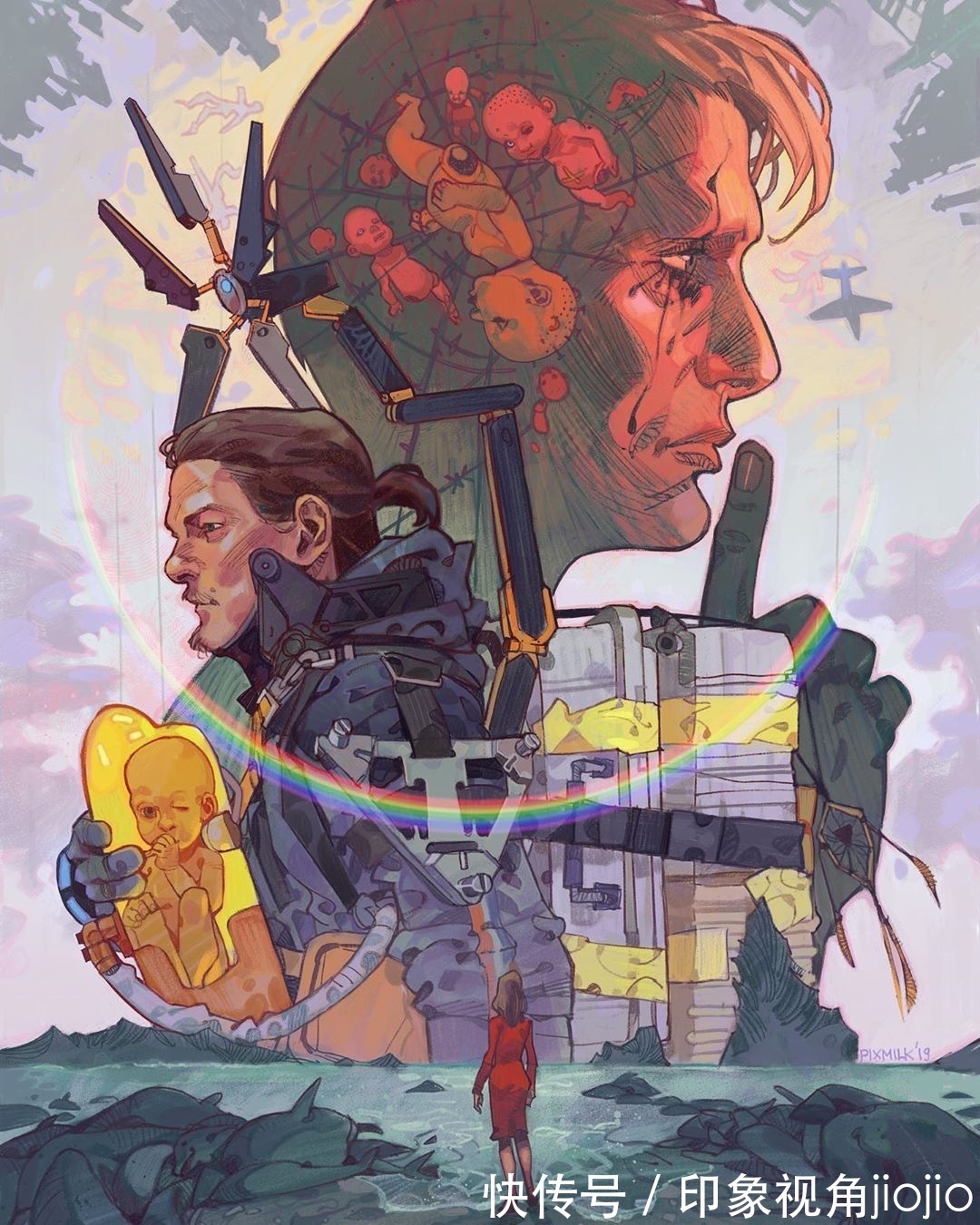 插画@耐人寻味的浮生绘影,充满强烈的美漫元素,有着吸引人的魄力