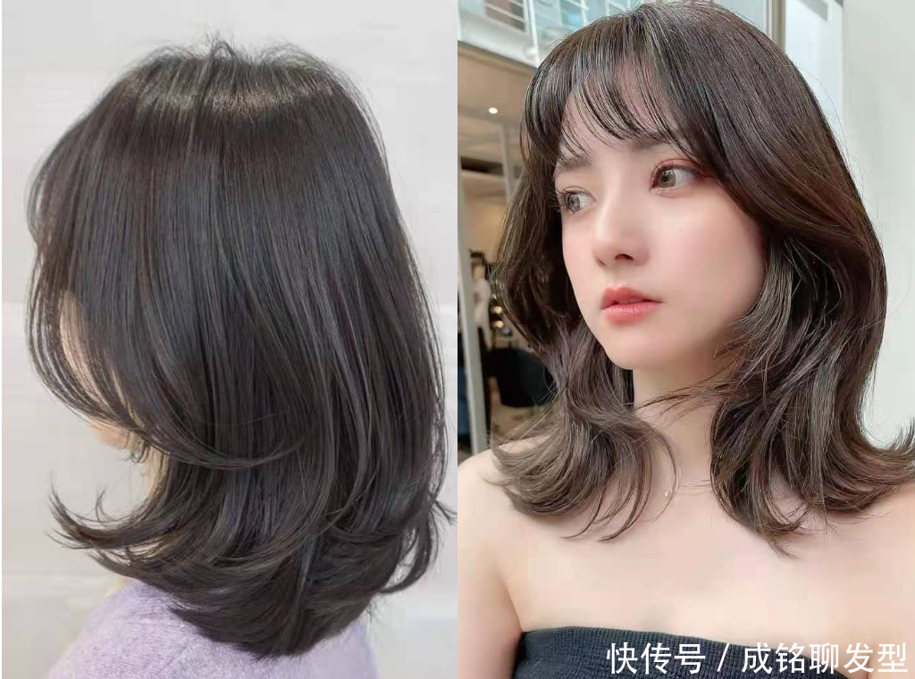 刘海|2021最火的“鱼尾烫”锁骨发，适合圆脸方脸女士，简约时尚又高级