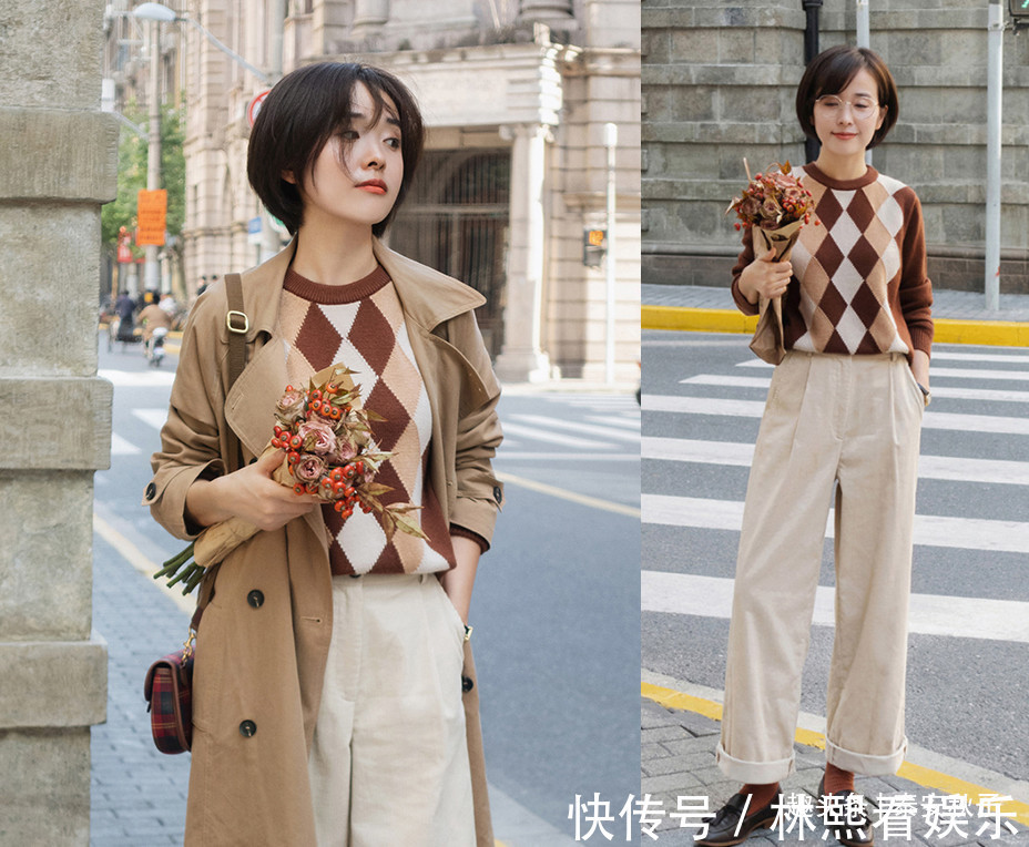 小娇 别只会穿半身裙!学习她的“宽松衫+直筒裤”穿搭高级又显瘦!