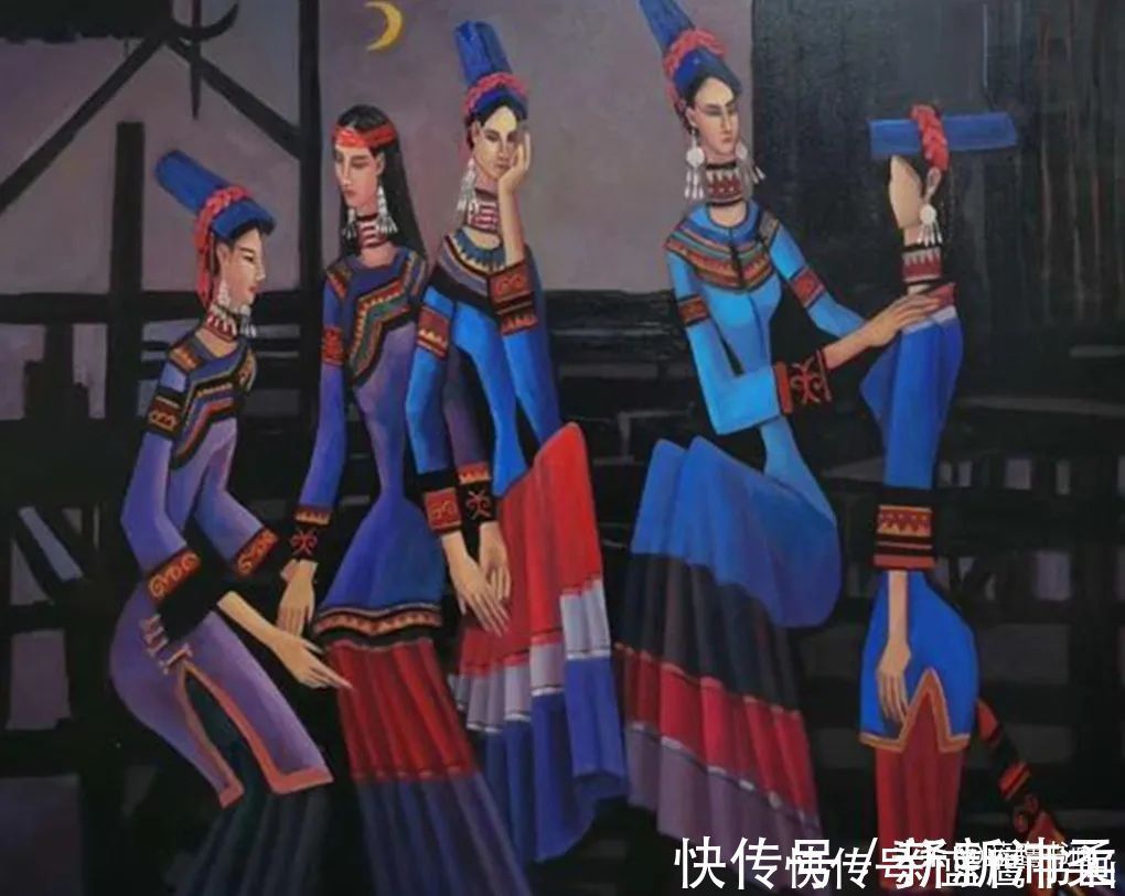 绘画#毛长林的绘画作品,聚焦少数民族题材,给人别具一格的艺术享受