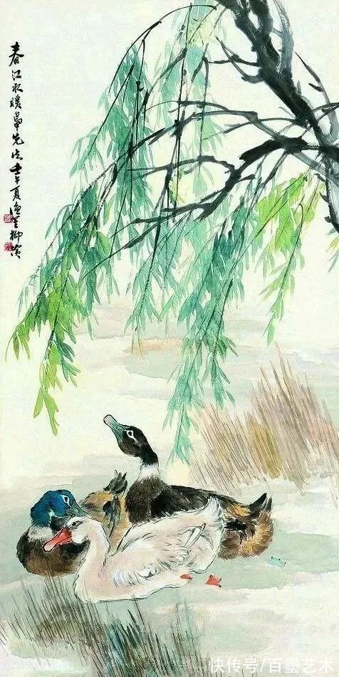 郑午昌@春风拂柳，春意浓！大师笔下的春柳太美了