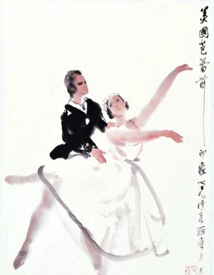 先生#杨之光先生是用笔墨直接写出的人物画,更加追求朦胧的动态美