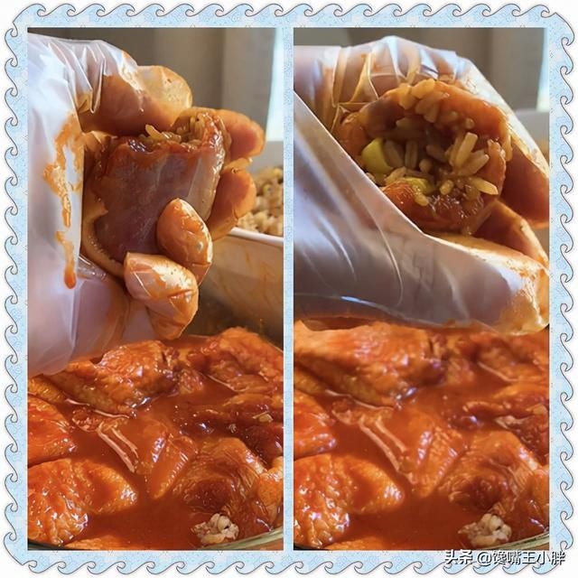 酥脆甜香的外皮,香糯的米饭和蔬菜,搭配着奥尔良味道,满嘴留香