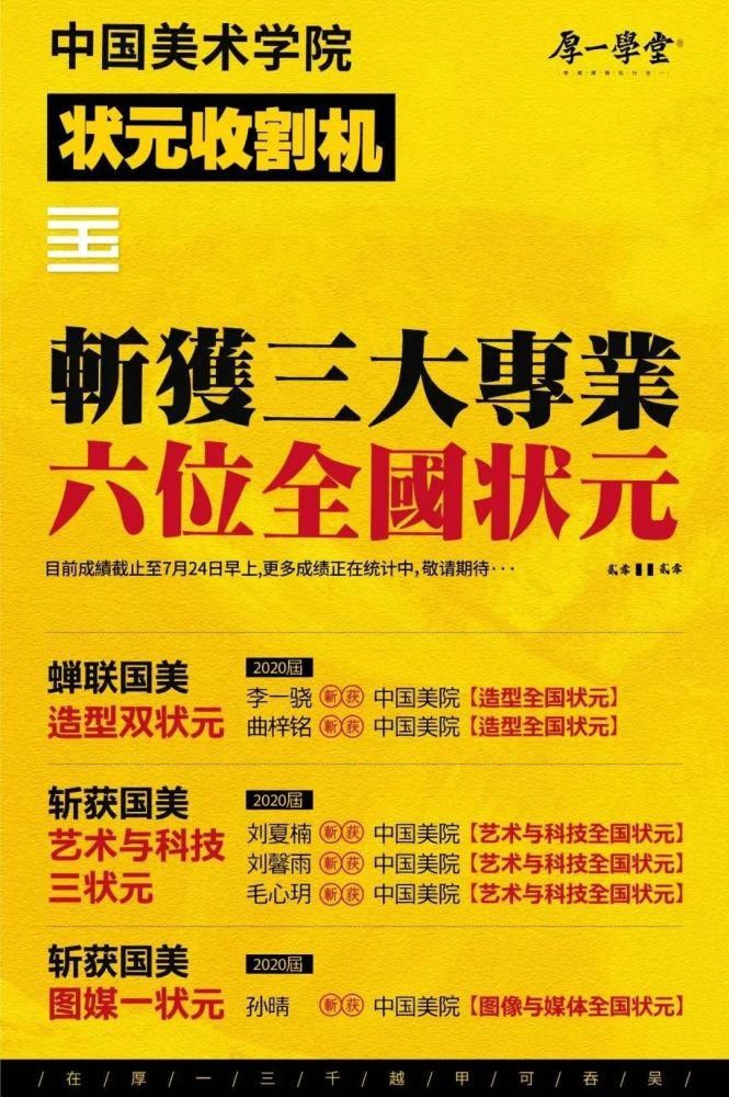 偶然|一切绝非偶然！2020年清华大学美术学院全国状元出自厚一学堂，状元之选！