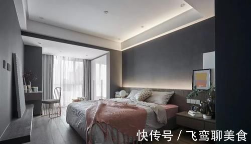 卧室|110㎡轻奢两居，高级灰+烟粉，个性独特的品质感让人惊艳!