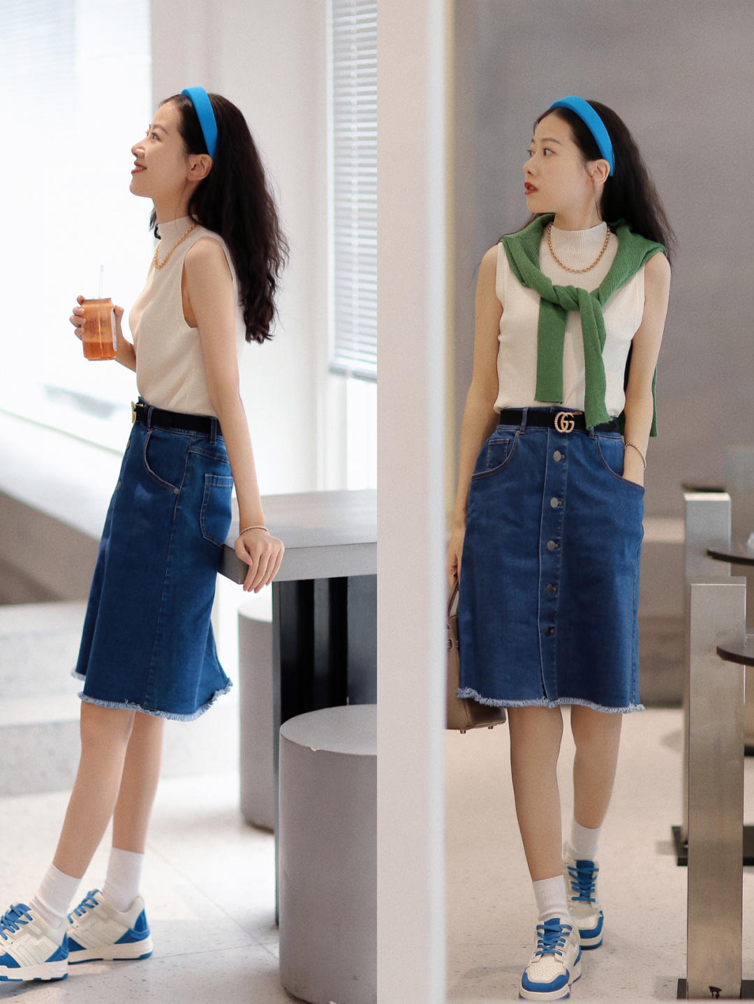 半身裙|夏季的“不出错”流行色穿搭,提升品味还减龄,百搭洋气且不挑人