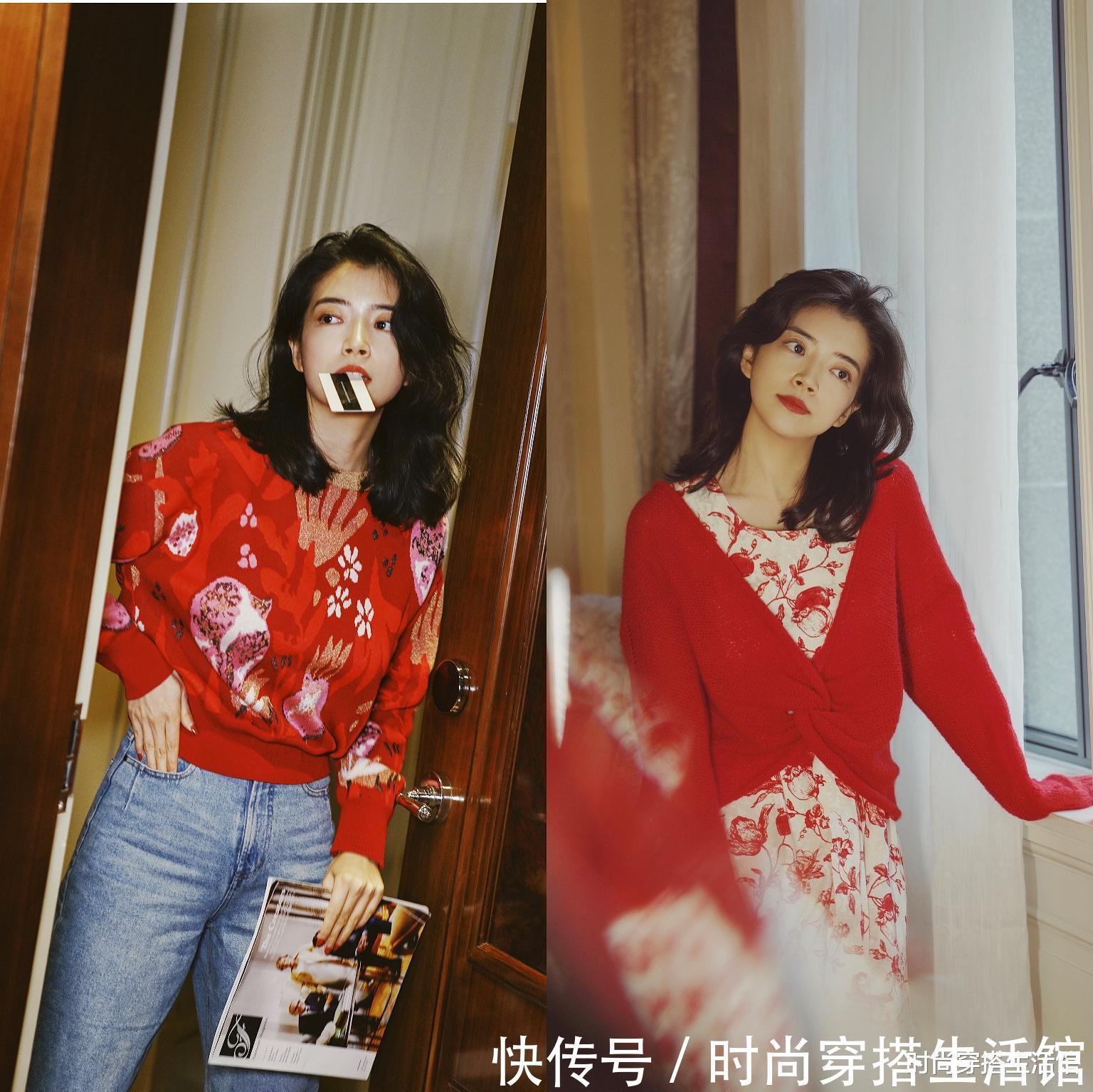 三木博主|新年就要穿“红色”!看三木博主这些搭配示范,照着穿喜庆又温暖