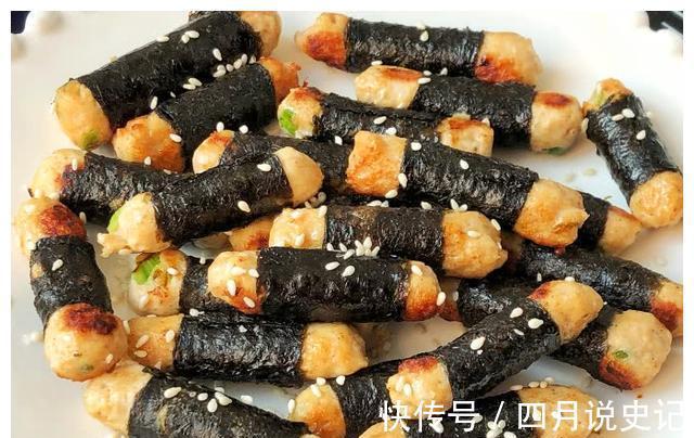 孩子爱吃的海苔鸡肉卷，鲜香解馋又营养，简单好吃的辅食美味