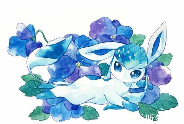 冰伊布|“画风清新”的精灵宝可梦插画,沙奈朵如天使,雪拉比如仙子!