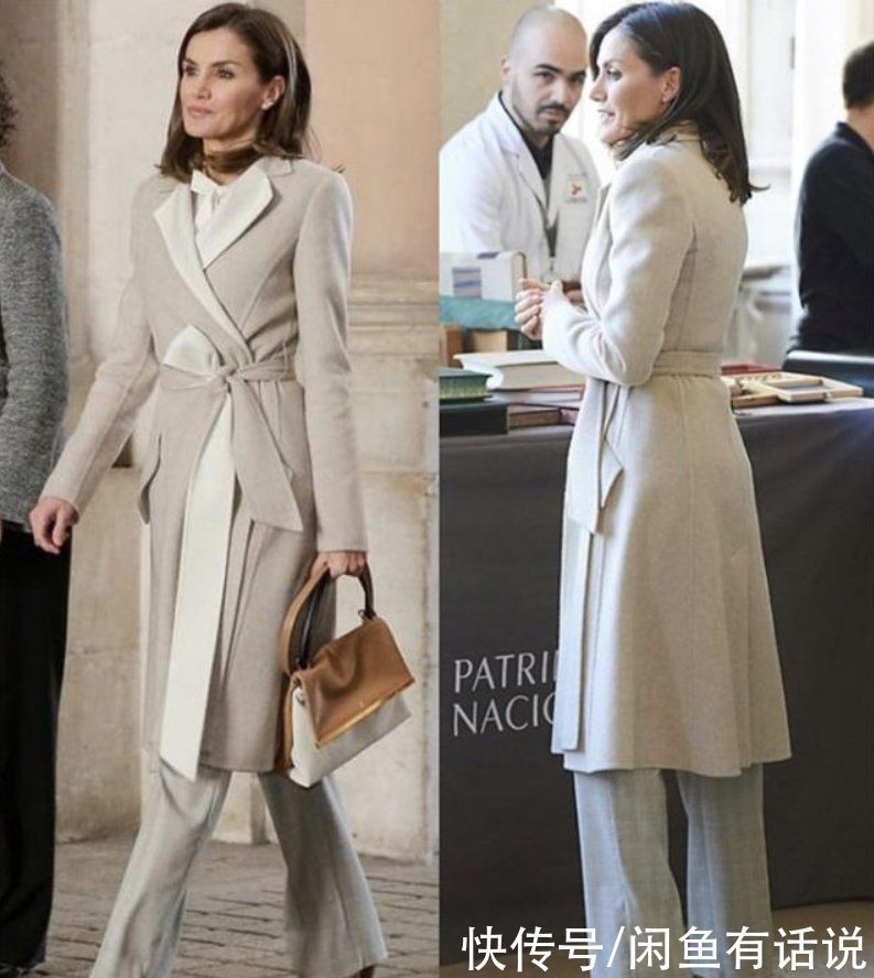 头发|西班牙王后盘起头发更惊艳,穿超长大衣优雅大气,这才是王室风范