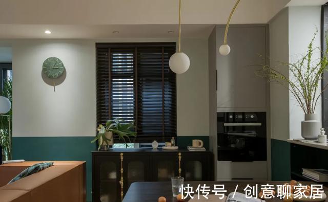 墨绿色|打造的100㎡甜蜜婚房：折叠窗+复古墨绿色，高级有质感