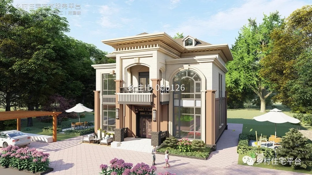 造价|乡住土建造价参考78.6万,面宽12.5m×进深13.7m 二层欧式风格别墅