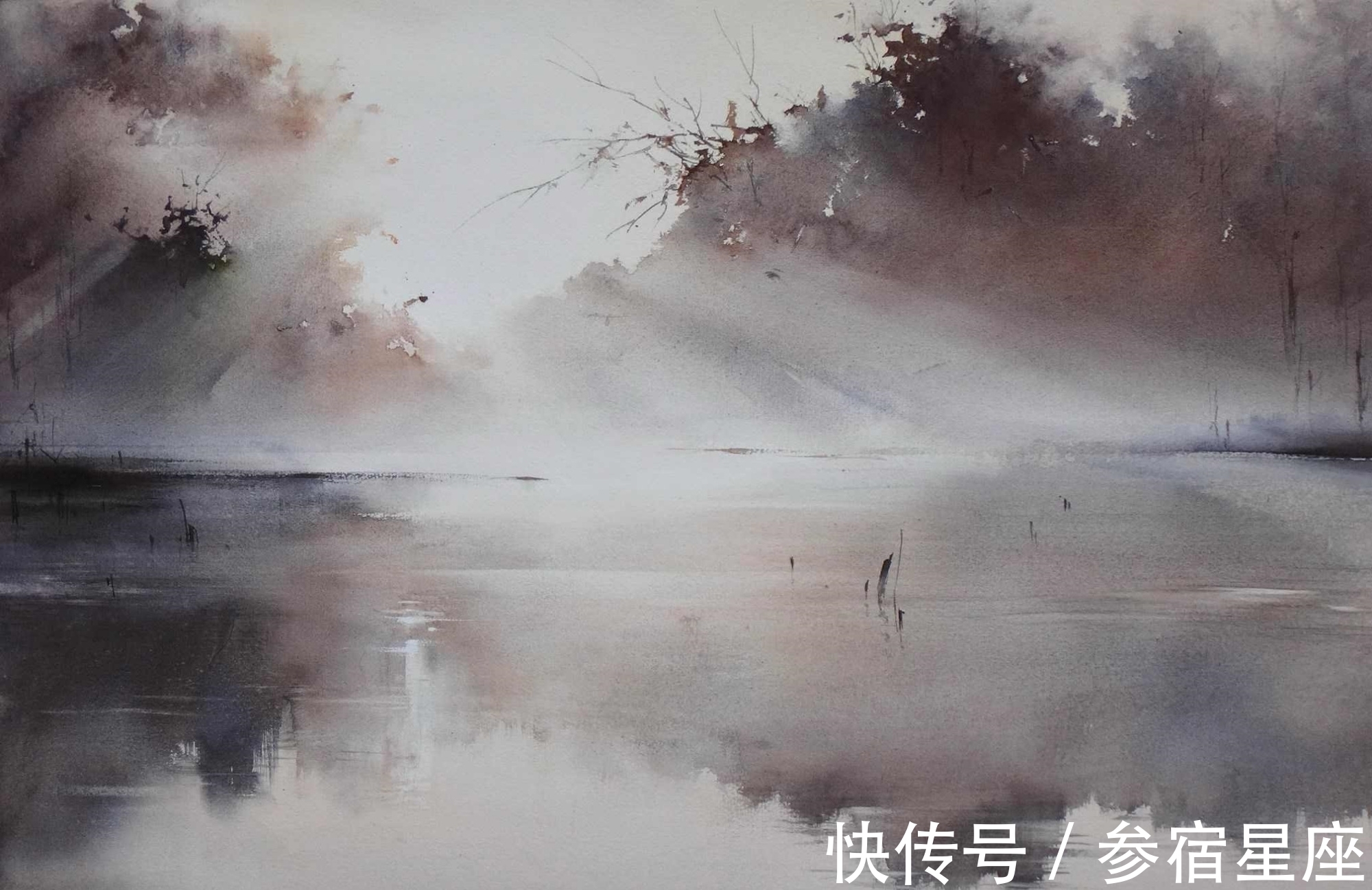 艺术学院$瑰丽唯美,神奇美妙的自然风光——水彩大师伊利亚笔下的水色交融