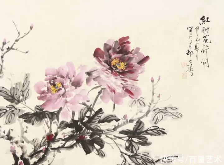 小写意|唯有牡丹真国色!小写意牡丹画150幅,美醉了