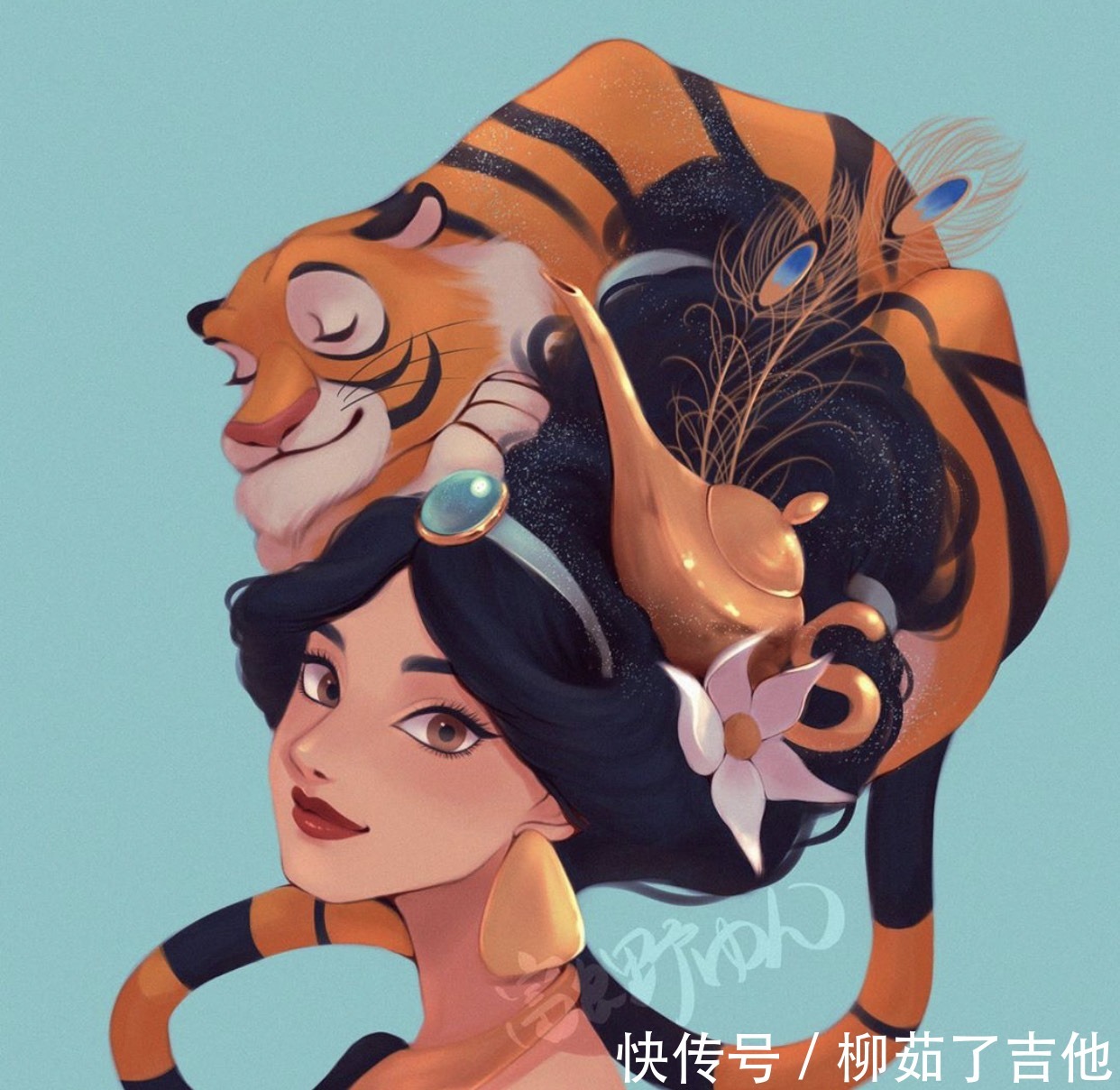 蒂安娜|迪士尼公主的头,究竟是用什么做的茉莉头上盘着老虎,太猛了