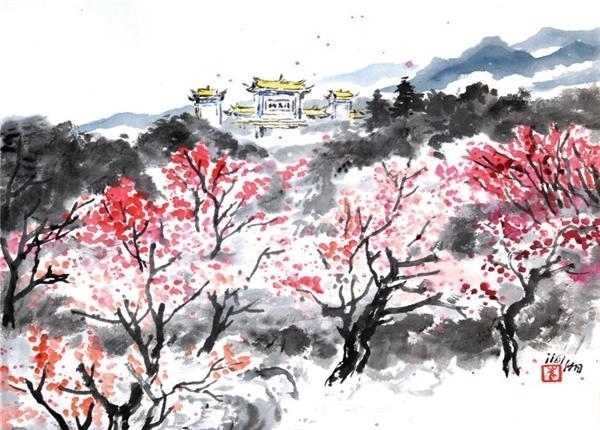 江南春!水墨丹青桃花源