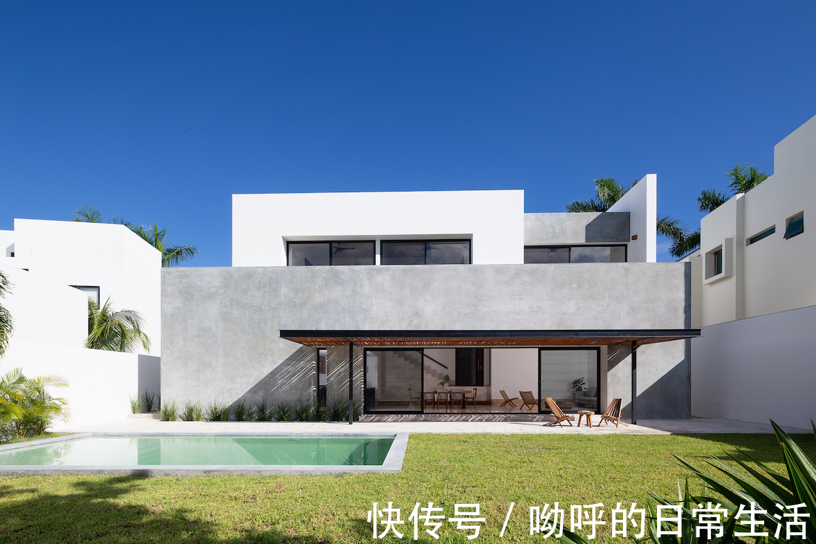 Pelic墨西哥Pelicanos之家,平衡隐私和开放空间