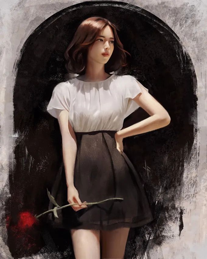 小姐姐#仙女般的小姐姐,清纯不做作的肖像画