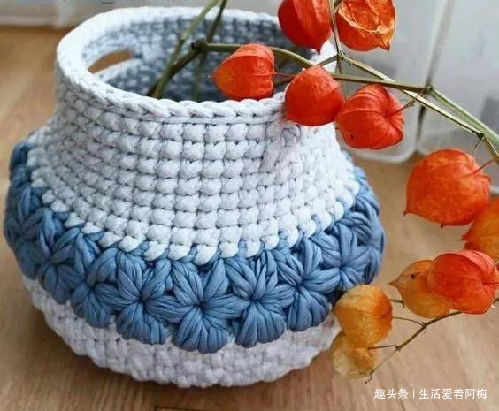 布条这样钩织，快速变收纳筐，放家里不好用吗DIY编织附教程