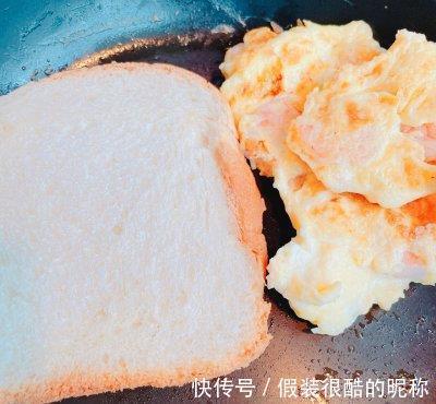 奶油|虾仁厚蛋开放三明治