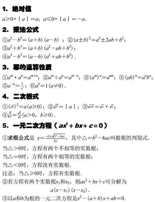 2021中考数学、物理、化学公式大全！