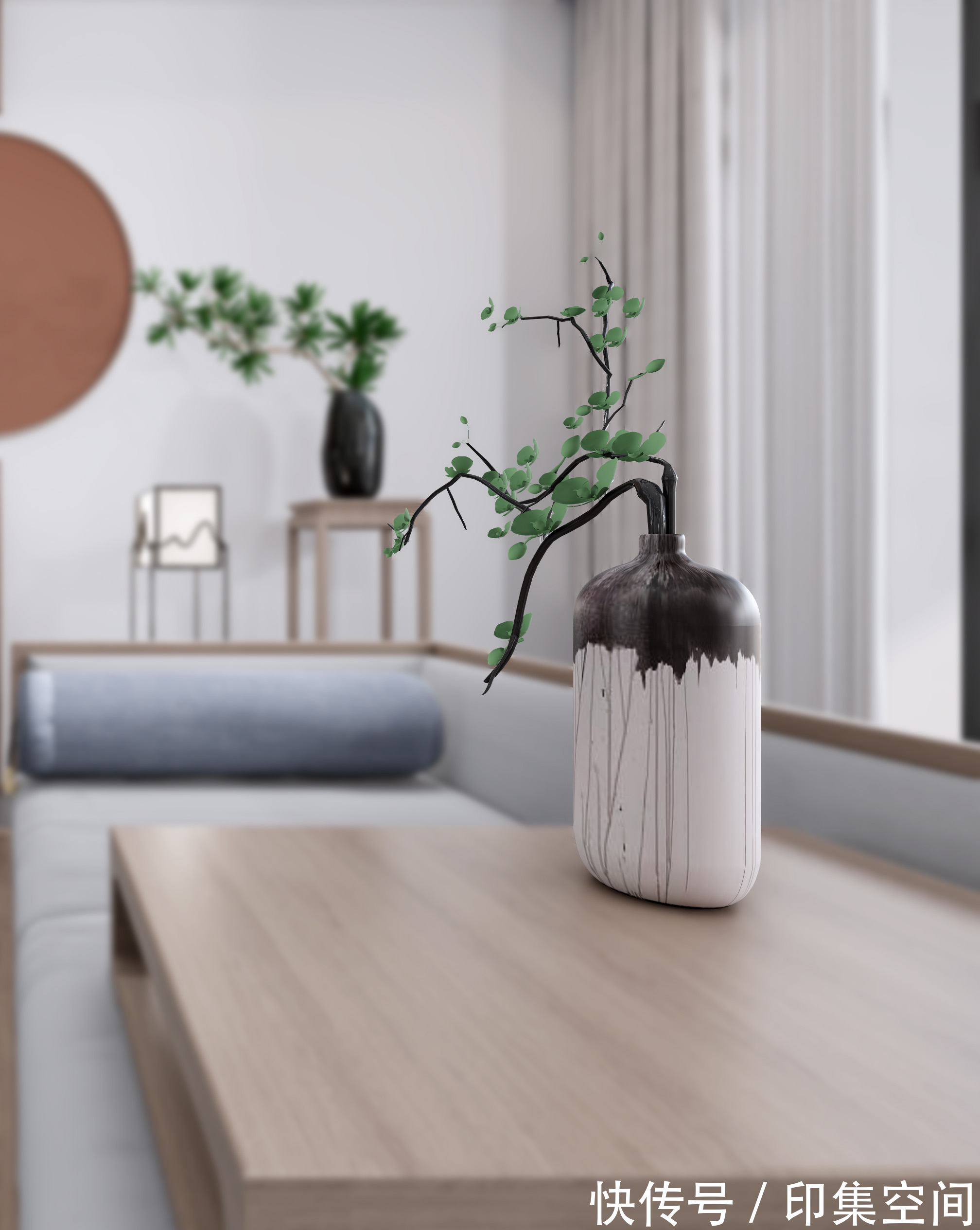 对称|4室改2室,205㎡新中式大平层