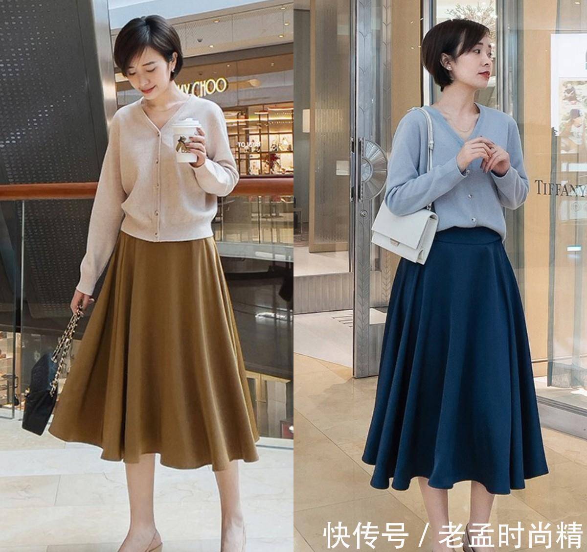 伞裙 立春,穿“半身裙”很有女人味,但要选对款式、搭对上衣才更优雅