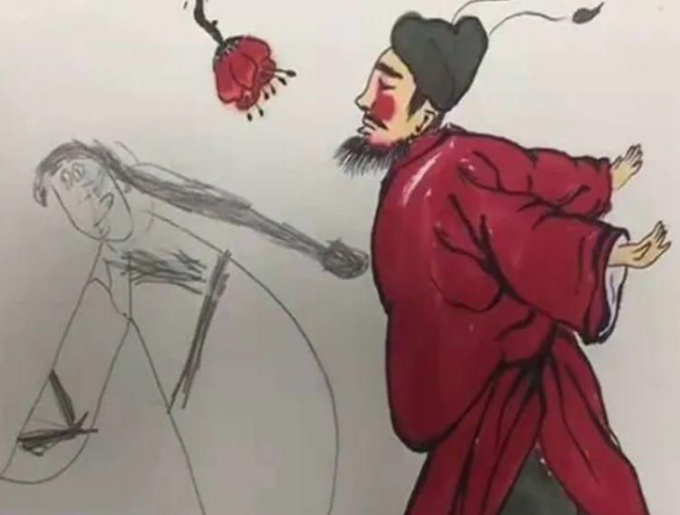 儿子@妈妈画画半途离开,儿子借此机会画了“女主”,妈妈看后难淡定