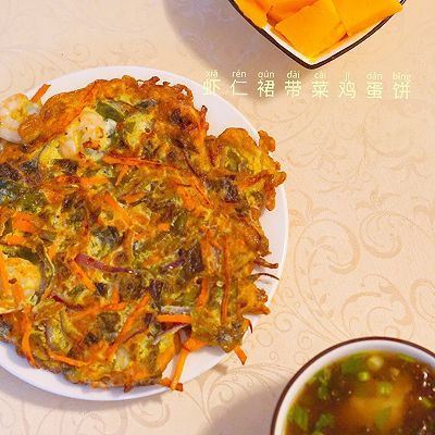 虾仁裙带菜鸡蛋饼