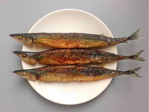 吃起来别具风味的秋刀鱼，还是香煎好吃，鲜味十足