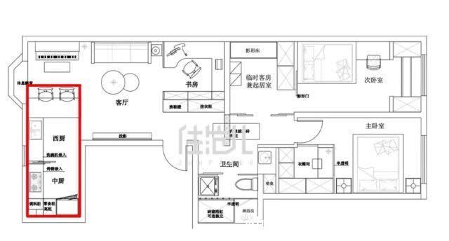 主卧|78㎡纯白色的家，爆改大三倍，还多出西厨、书房、衣帽间？！