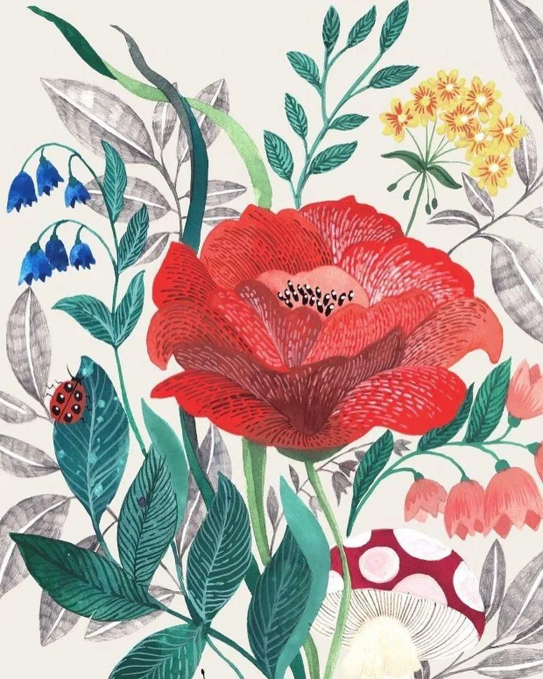  艺术家|水彩平涂，装饰效果太强了，自己动手画一幅，美到邻居羡慕嫉妒！