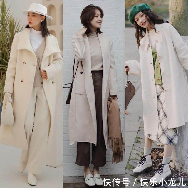 纯色 一件大衣等于多种搭配!可优雅大气,可甜美俏皮,照着穿就行