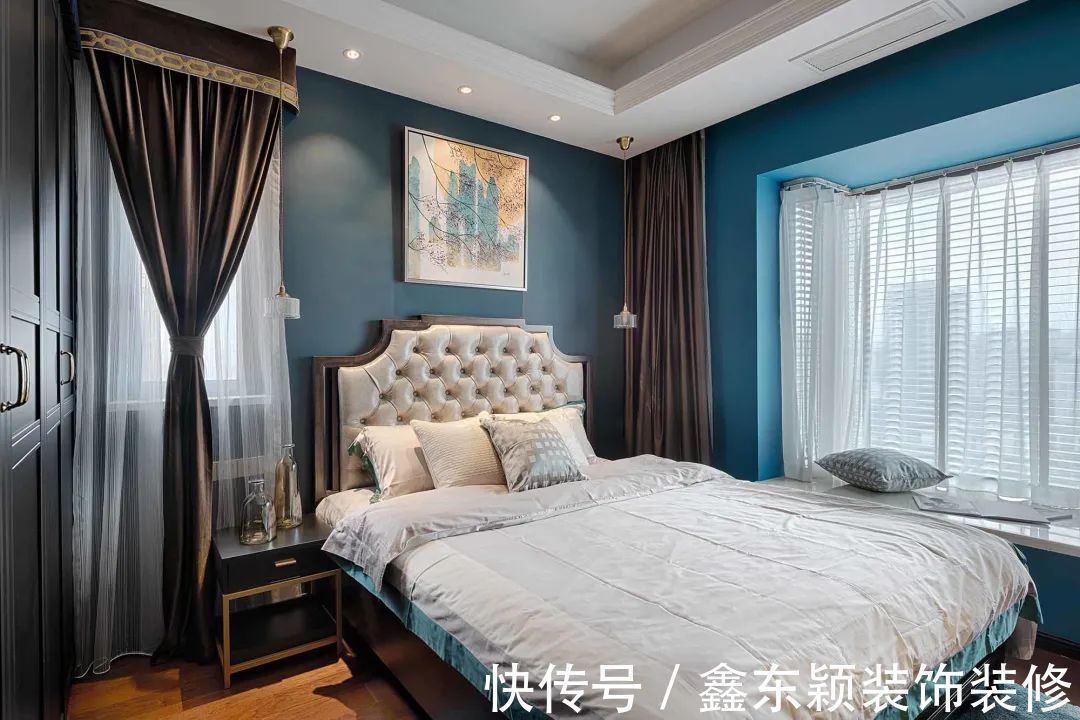 配色|85㎡美式轻奢，独特的风格，大胆的配色，彰显华丽优雅的高级感！