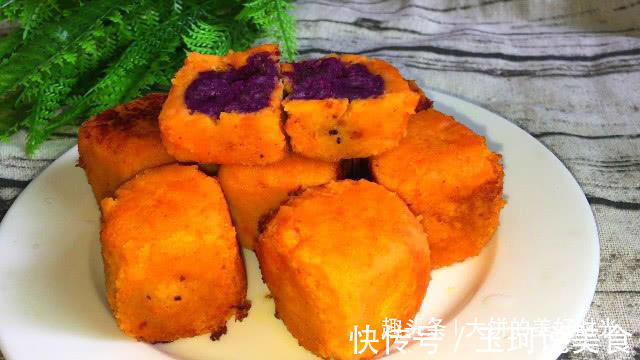 3个红薯，教你做好吃的红薯饼，酥香好吃，孩子一口一个吃的过瘾