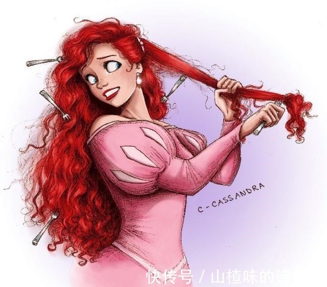 白雪公主|变成爆炸头的迪士尼公主,白雪公主变化大,乐佩公主太狂野!