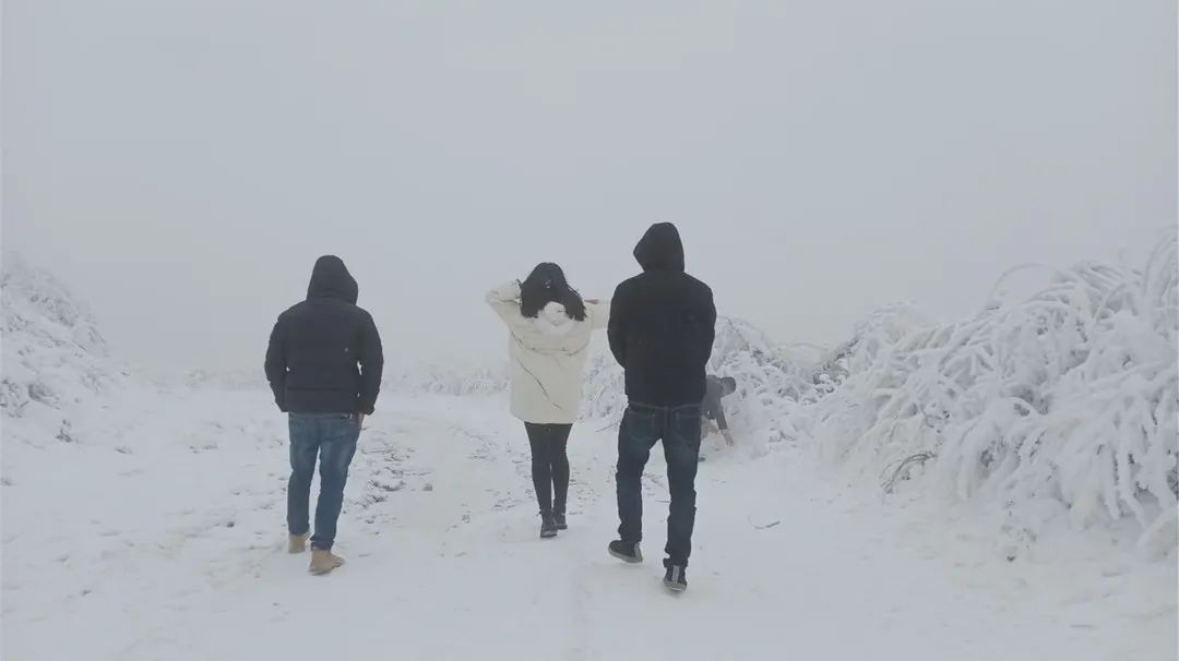 泥巴山解锁“雪景模式”！游客直呼过瘾！