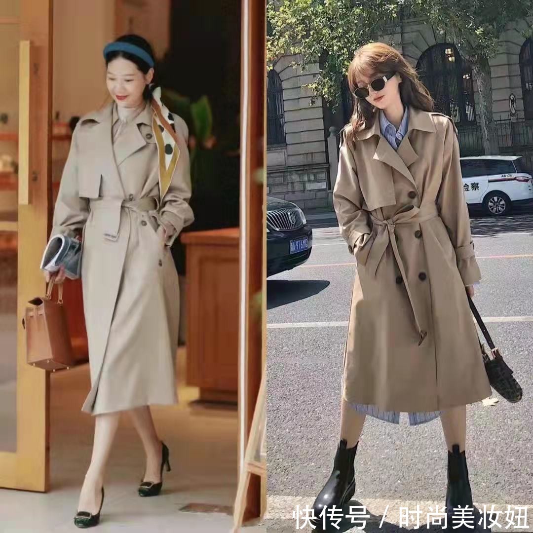 早秋|“卡其色风衣”的高级穿搭,高级优雅又显气质,50岁照穿真洋气